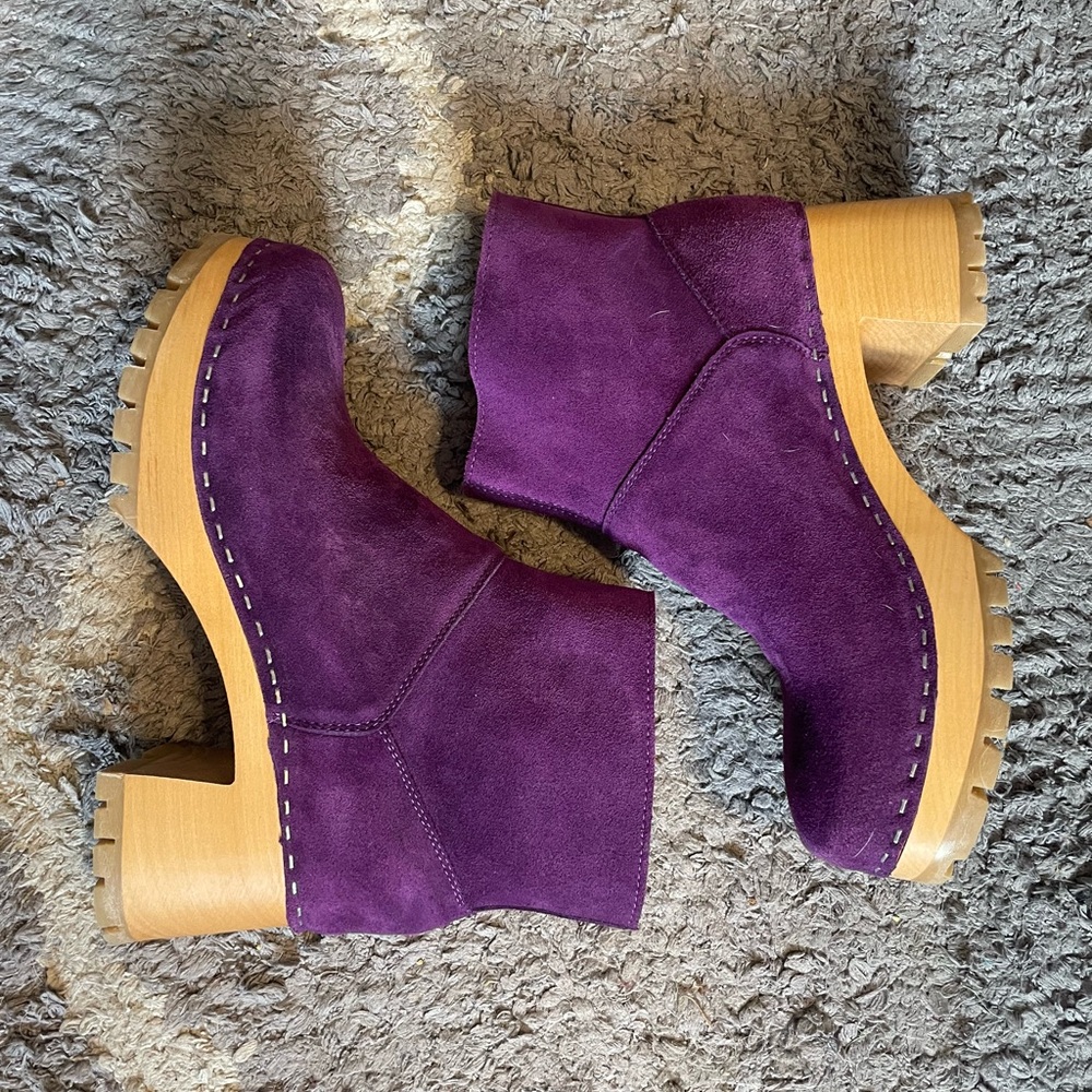 Purple Suede Women's Ankle Boots